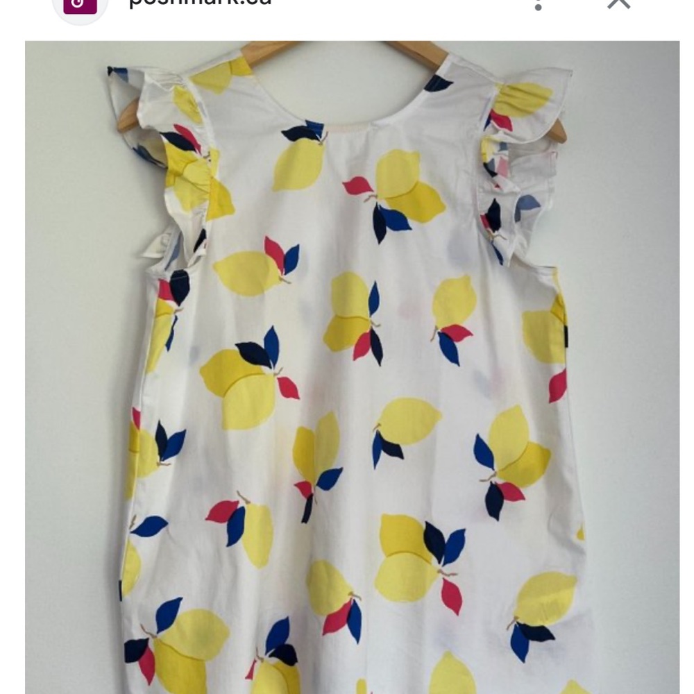 Kate Spade White Top with Yellow and Blue Floral Print